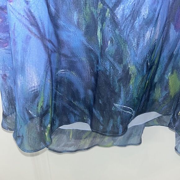 NEW TERI JON by Rickie Freeman Watercolor Floral Midi-dress in Light Blue NWT - Picture 9 of 16